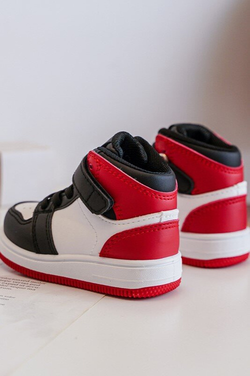 Wysokie Dziecięce Buty Sportowe Biało-Czerwone Teredite