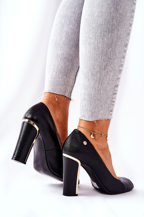 Czółenka Na Słupku Monnari 0780-020 Czarne