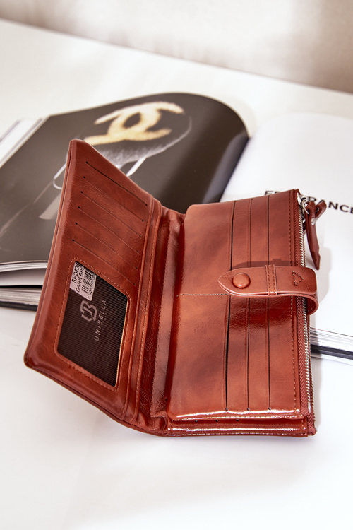 Portfel Damski Z Eko Skóry Brązowy Irinda