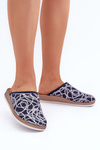 Błyszczące Kapcie Damskie Inblu CT000028 Granatowe