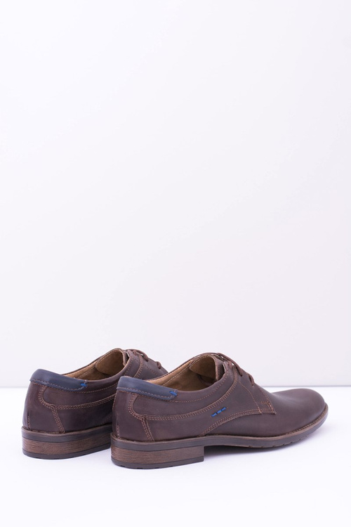 Wizytowe Męskie Skórzane Półbuty Brąz Santiago