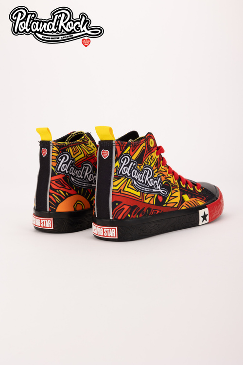 Trampki Pol'and'Rock Festival X Big Star SS174501 Czarno-Czerwone