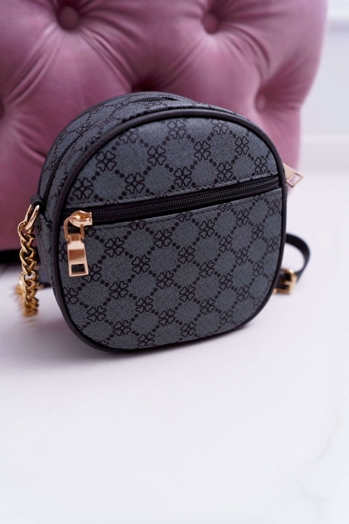 Torebka Kuferek Okrągły Ciemnoszara