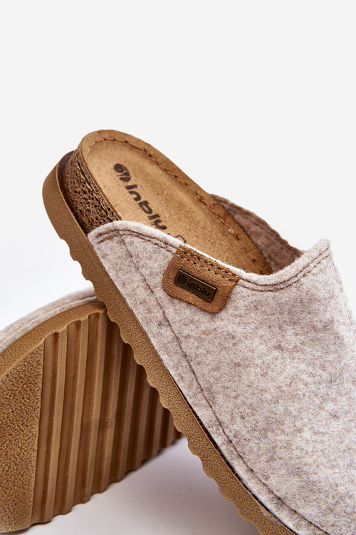 Damskie Obuwie Domowe Kapcie Inblu DJ000010 Jasnobeżowe