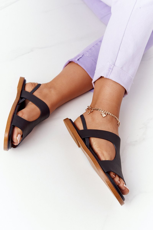 Skórzane Sandały Ze Ściągaczem Big Star HH274715 Czarne