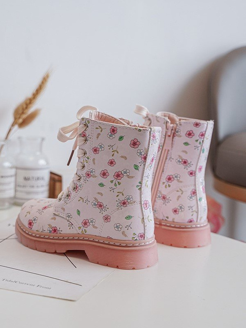 Ocieplane Botki Dziecięce Na Suwak Różowe Dolida