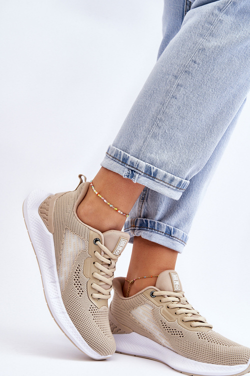 Damskie Lekkie Buty Sportowe Memory Foam System Big Star LL274294 Beżowe