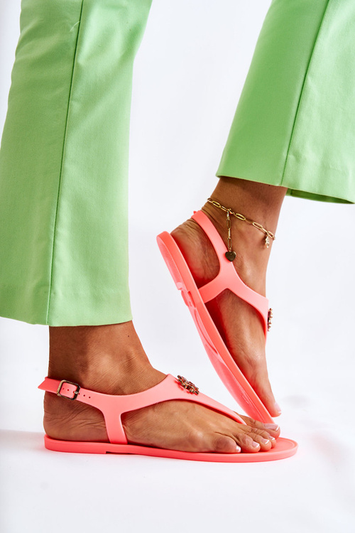 Damskie Sandałki Neonowe Pomarańczowe Sonner