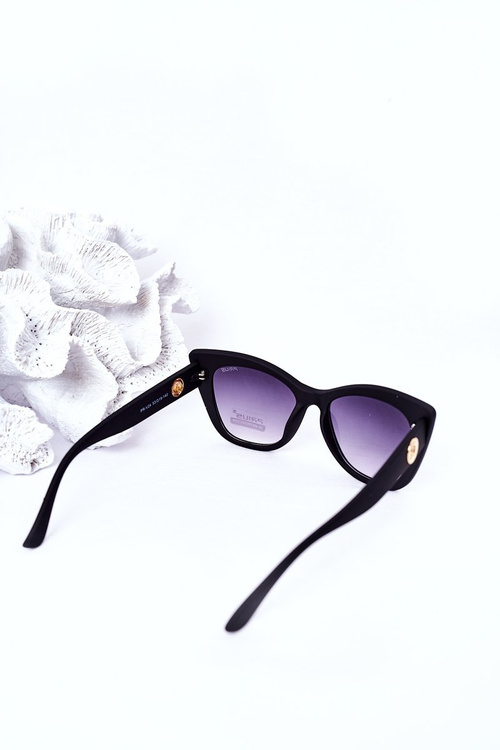 Matowe Okulary Przeciwsłoneczne Cat Eye Czarne Ombre