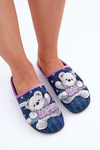 Obuwie Domowe Damskie Kapcie Z Misiem Inblu GF000025 Granatowe