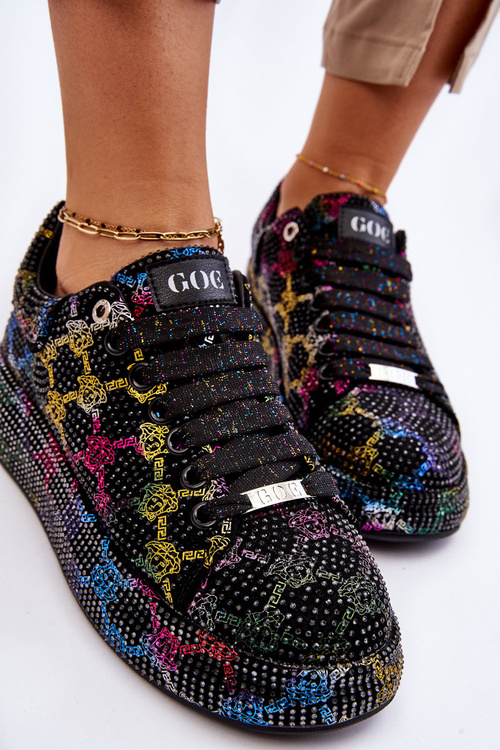 Damskie Buty Sportowe Z Dżetami GOE LL2N4010 Czarne