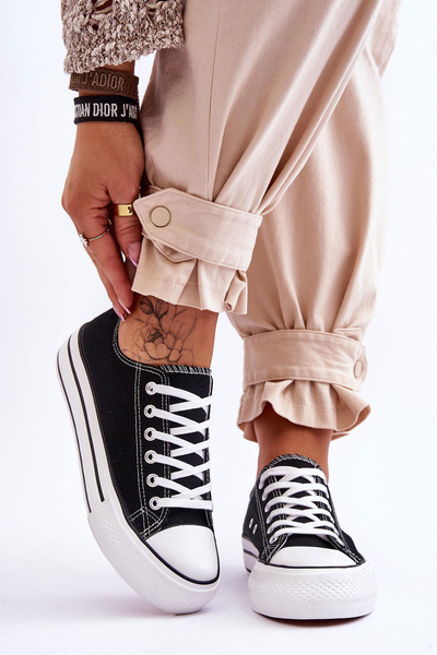 Damskie Trampki Na Masywnej Platformie Czarne Ember