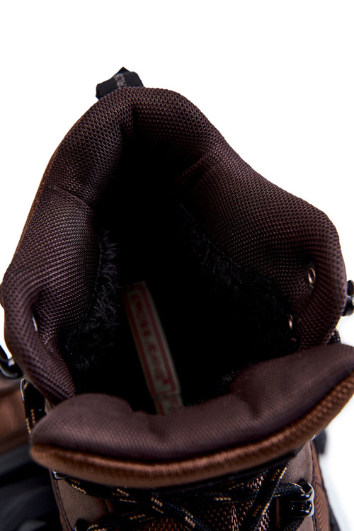 Męskie Buty Trekkingowe Ocieplane Cross Jeans KK1R4019C Ciemnobrązowe