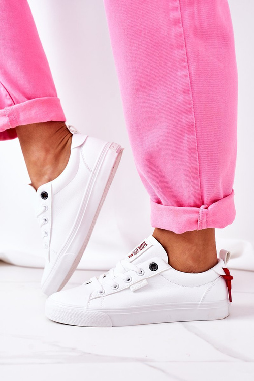 Damskie Skórzane Tenisówki BIG STAR GG274160 Białe