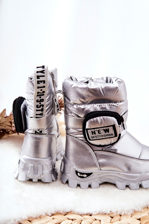 Dziecięce Ocieplane Śniegowce Z Nerką Srebrne Nereyda