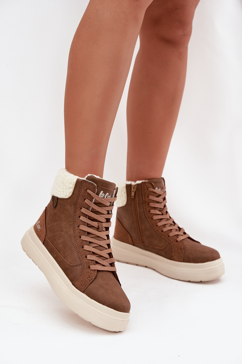 Buty Zimowe Damskie Z Kożuszkiem Lee Cooper LCJ-25-01-3735 Brązowe