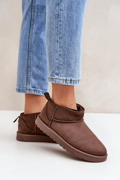 Niskie Śniegowce Z Eko Zamszu Brązowe Nelsanna