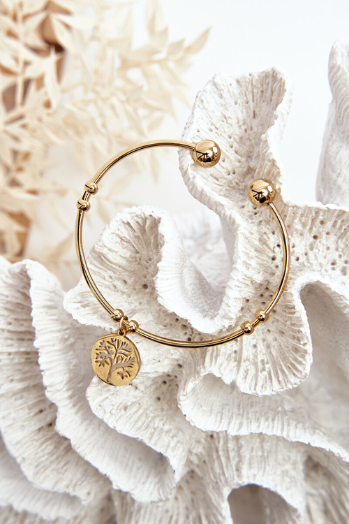 Damska Wsuwana Stalowa Bransoletka Drzewko Złota