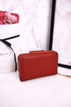 Elegancki Portfel Damski Zapinany na Suwak ESLEE Czerwony