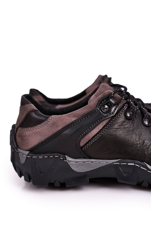 Męskie Skórzane Półbuty Trekkingowe BEDNAREK Czarne