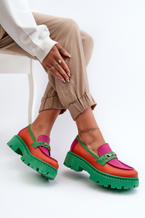 Zazoo 3476 Mokasyny Skórzane Damskie Zielone