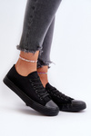 Trampki Damskie Klasyczne Niskie Czarne Caelira