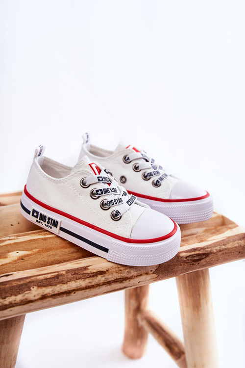 Dziecięce Materiałowe Trampki BIG STAR KK374068 Białe