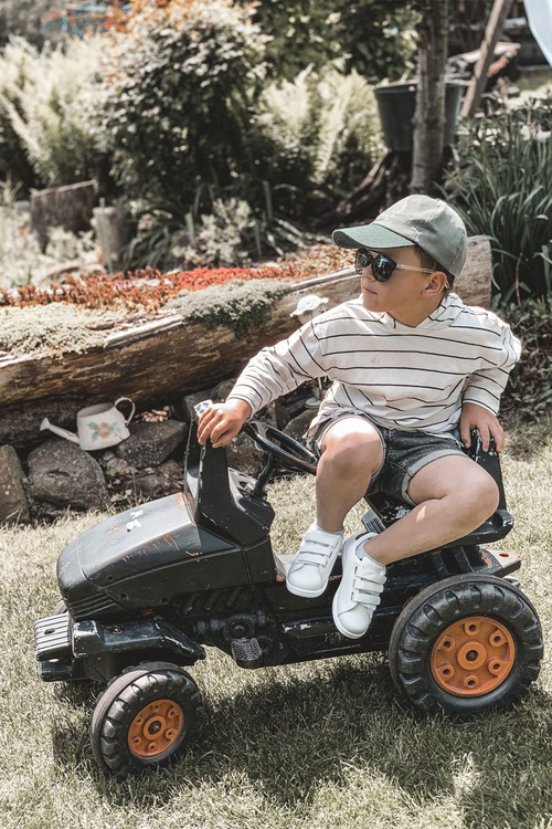 Dziecięce Tenisówki Na Rzepy Biało-Czarne California