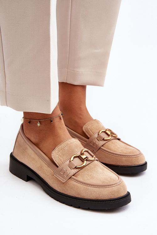 Klasyczne Mokasyny Damskie Beżowe Fiviana