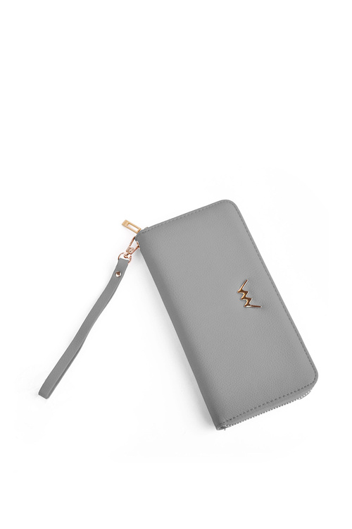 Duży Portfel Na Suwak Szary Hailey