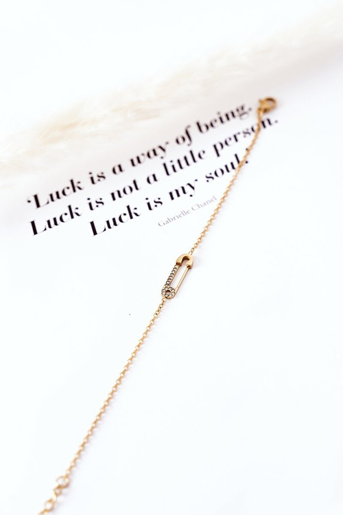 Bransoletka Z Agrafką I Cyrkoniami Złota