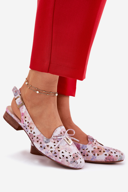 Ażurowe Baleriny Z Odkrytą Piętą Multikolor Navinnia
