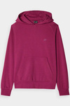 Dresowa Bluza Damska Z Kapturem Nierozpinana 4F 4FWMM00TSWSF1468-51S Fioletowa