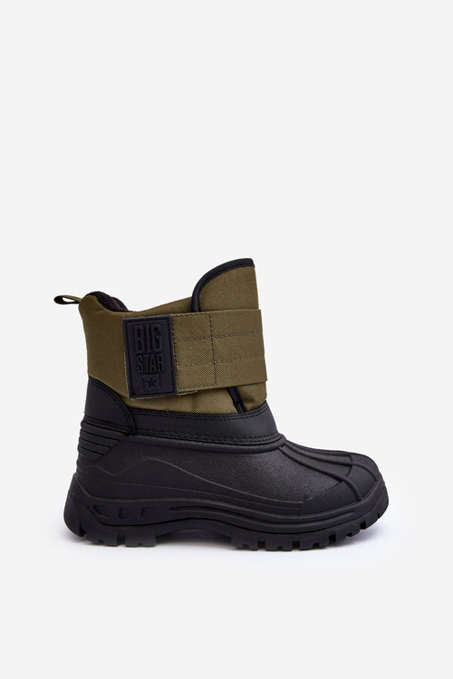 Dziecięce Śniegowce Na Rzep Ocieplane Khaki Big Star MM374123