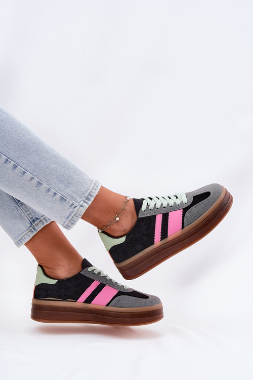 Niskie Sneakersy Na Platformie Czarne Ovivene