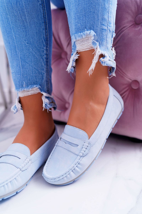 Mokasyny Damskie Komfortowe Błękitne Devi