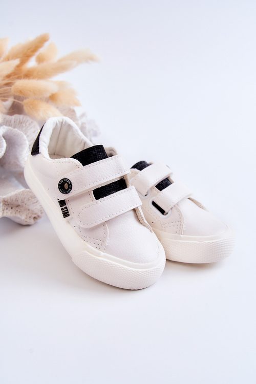 Dziecięce Trampki Na Rzepy Big Star JJ374108 Biało-Czarne