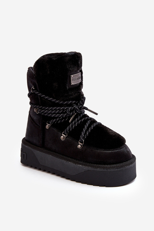 Wegańskie Śniegowce Na Platformie Wodoodporne D.Franklin DFSH371008 Czarne