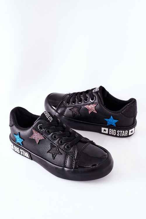 Dziecięce Skórzane Trampki BIG STAR II374031 Czarne