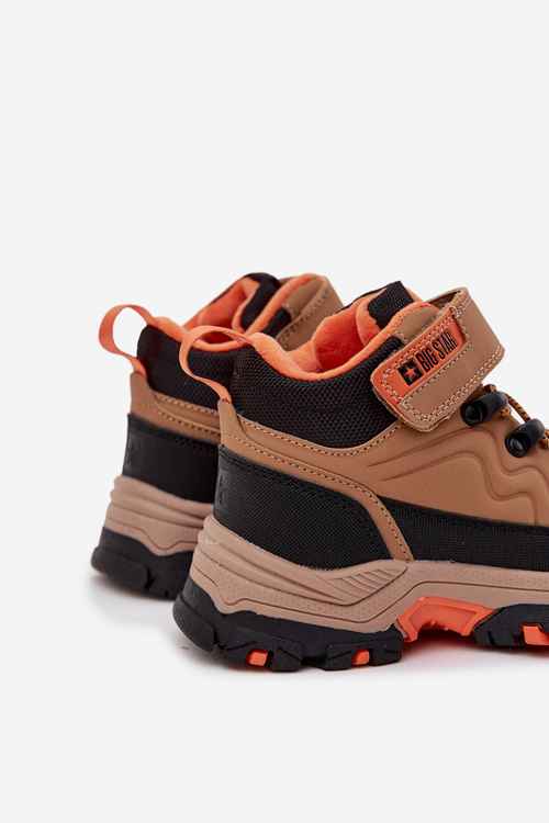 Trapery Śniegowce Dziecięce Na Rzep Big Star SS374012 Brązowe