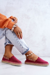 Materiałowe Espadryle Wsuwane Big Star JJ274880 Ciemnoróżowe
