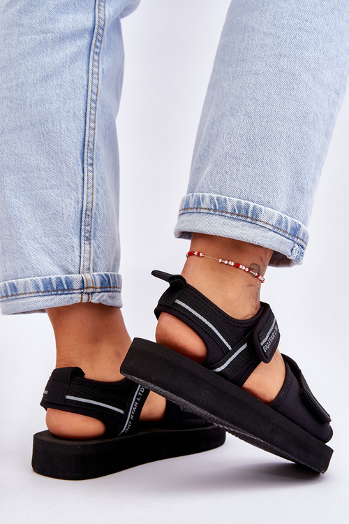 Damskie Sandały Na Rzepy Big Star LL274784 Czarne