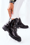 Lakierowane Ocieplane Botki Czarne Cloghan