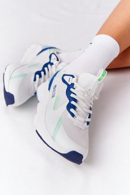 Damskie Sportowe Buty Memory Foam Big Star HH274810 Biało-Zielone