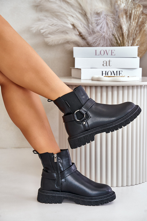 Botki Sztyblety Ocieplane Na Zamek Big Star OO274A128 Czarne
