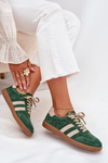 Zamszowe Sneakersy Damskie Zielone Sirella