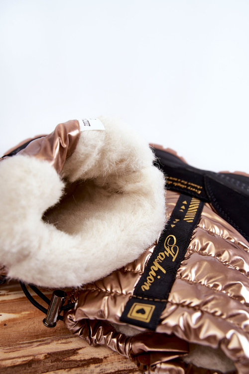 Dziecięce Śniegowce Ocieplane Wełną Na Suwak Złote Delhi