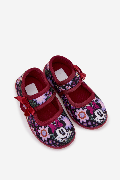 Balerinki Kapcie Dla Dziewczynek MINNIE MOUSE Bordowe Nomi