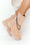 Zamszowe Sztyblety Workery Lewski Shoes 2998-0 Piaskowe