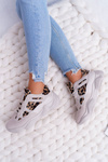 Sportowe Damskie Buty W Panterkę Beżowe Thai